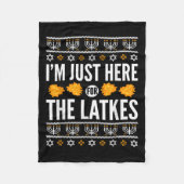 Happy Hanukkah hier net voor Latkes Hebreeuwse Fleece Deken (Voorkant)
