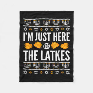 Happy Hanukkah hier net voor Latkes Hebreeuwse Fleece Deken