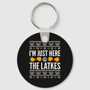 Happy Hanukkah hier net voor Latkes Hebreeuwse Sleutelhanger