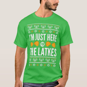 Happy Hanukkah hier net voor Latkes Hebrew Jewish T-shirt