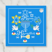 Happy Hanukkah Holiday Bedankjes Labels (Achterkant)