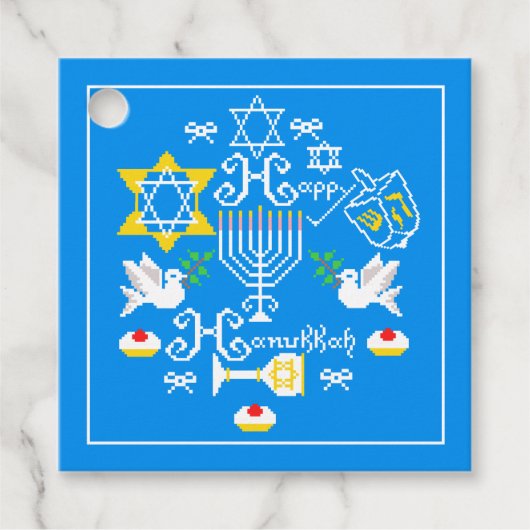 Happy Hanukkah Holiday Bedankjes Labels (Voorkant)