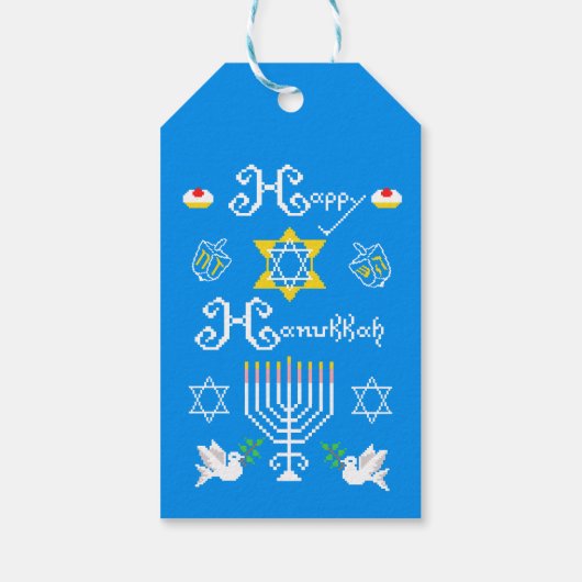 Happy Hanukkah Holiday Cadeaulabel (Achterkant)