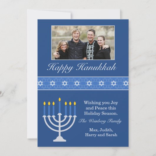 Happy Hanukkah Holiday Card Feestdagenkaart (Voorkant)
