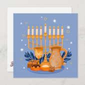 Happy Hanukkah Holiday Card Feestdagenkaart (Voorkant / Achterkant)