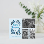 Happy Hanukkah Holiday CUSTOM 3 FOTO'S Briefkaart (Staand voorkant)