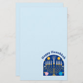 Happy Hanukkah Holiday Festive Briefpapier (Voorkant / Achterkant)