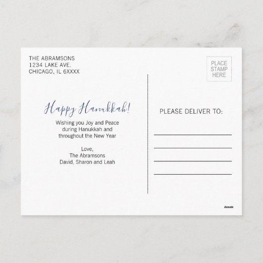 Happy Hanukkah Holiday Foto Briefkaart (Achterkant)