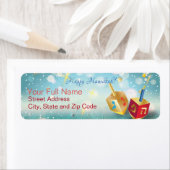 Happy Hanukkah Holiday Gold Hanukkah Menorah Etiket (Insitu)