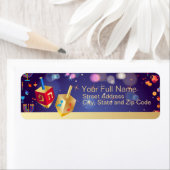 Happy Hanukkah Holiday Gold Hanukkah Menorah Etiket (Insitu)