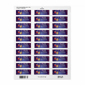 Happy Hanukkah Holiday Gold Hanukkah Menorah Etiket (Full Sheet)