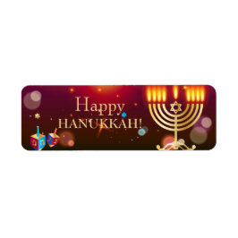 Happy Hanukkah Holiday Gold Hanukkah Menorah Etiket