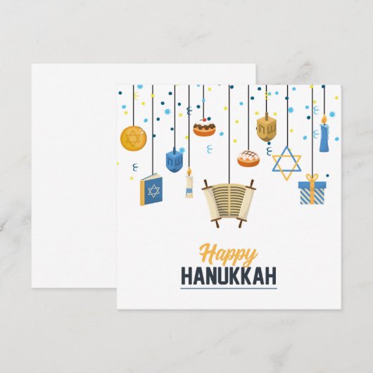Happy Hanukkah Holiday Icon Decorations (Voorkant / Achterkant)