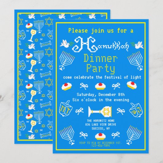 Happy Hanukkah Holiday Kaart (Voorkant / Achterkant)