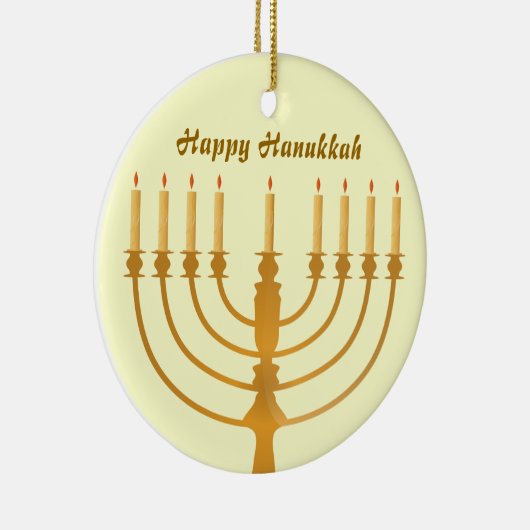 Happy Hanukkah Holiday Keramisch Ornament (Rechts)