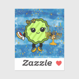 Happy Hanukkah Holiday Pickle Sticker