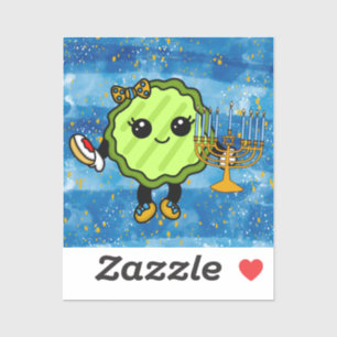 Happy Hanukkah Holiday Pickle Sticker