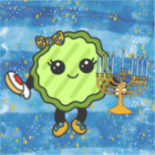 Happy Hanukkah Holiday Pickle Sticker (Voorkant)