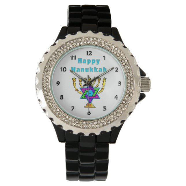 Happy Hanukkah Horloge (Voorkant)
