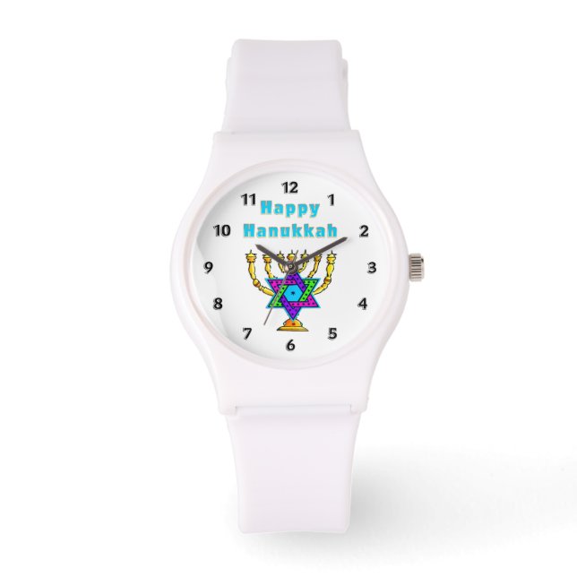 Happy Hanukkah Horloge (Voorkant)