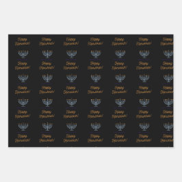 Happy Hanukkah inpakbladen 3 verschillende design Inpakpapier Vel