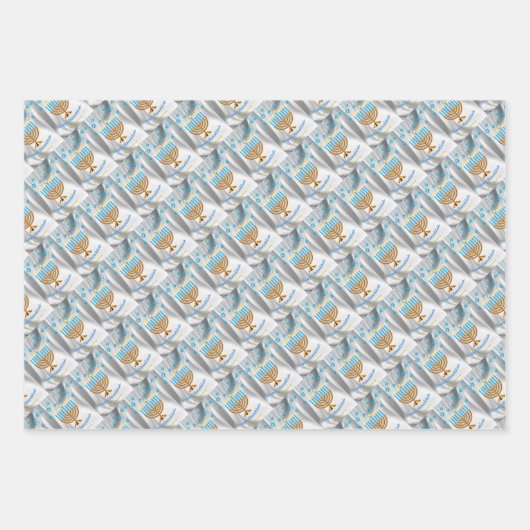 Happy Hanukkah Inpakpapier Vel (Voorkant 3)