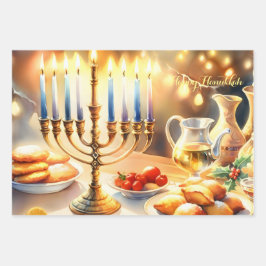 Happy Hanukkah Inpakpapier Vel
