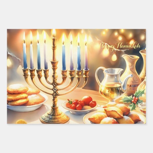Happy Hanukkah Inpakpapier Vel (Voorkant 2)