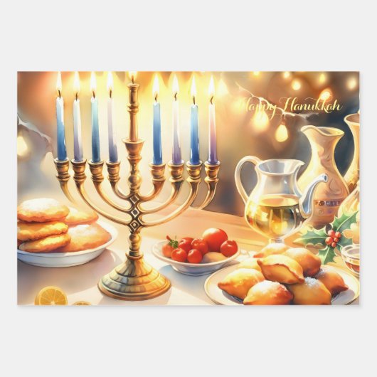 Happy Hanukkah Inpakpapier Vel (Voorkant)