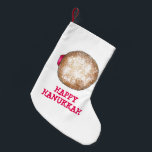 Happy Hanukkah Jelly Donut Doughnut Sufganiyot Kleine Kerstsok<br><div class="desc">Het stoppen kenmerkt een originele vakantieillustratie van een gelei donut. Ideaal voor Hanukkah-decoratie. Deze illustratie van Chanoeka is ook beschikbaar op andere producten. Zie je niet wat je zoekt? Hulp nodig bij aanpassingen? Neem contact op met Rebecca om iets voor je te ontwerpen.</div>