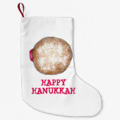 Happy Hanukkah Jelly Donut Doughnut Sufganiyot Kleine Kerstsok (Voorkant)