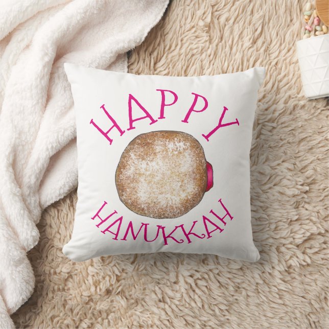 Happy Hanukkah Jelly Donut Doughnut Sufganiyot Kussen (Deken)