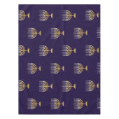Happy Hanukkah Jewish blue gold menorah Tafelkleed (Voorkant)