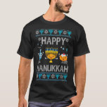 Happy Hanukkah Jewish Chanukah Retro Mascot Menora T-shirt<br><div class="desc">Happy Hanukkah Jewish Chanukah Retro Mascot Menorah</div>