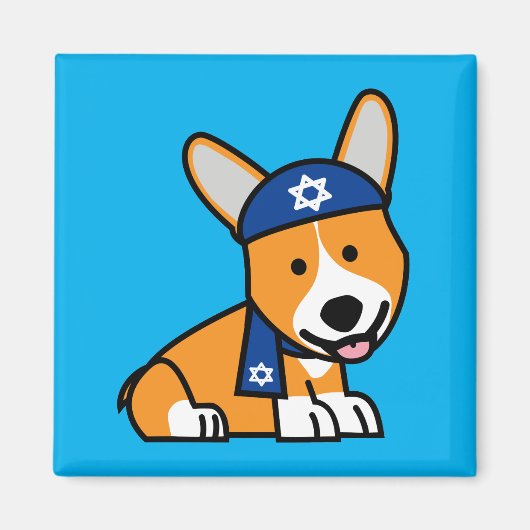 Happy Hanukkah Jewish Corgi Corgis Dog Puppy Magneet (Voorkant)
