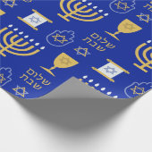 Happy Hanukkah Jewish Holiday Cadeaupapier (Hoek)