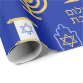 Happy Hanukkah Jewish Holiday Cadeaupapier (Rol Hoek)