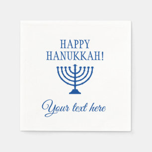 Happy Hanukkah Jewish menorah aangepaste feestdag Servet