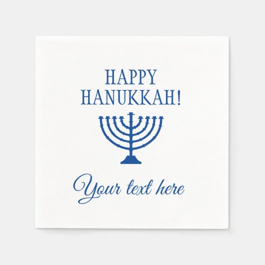 Happy Hanukkah Jewish menorah aangepaste feestdag Servet (Voorkant)