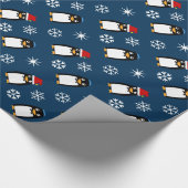 Happy Hanukkah Jewish Penguin Yarmulke Cadeaupapier (Hoek)