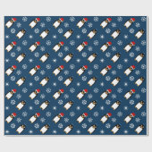 Happy Hanukkah Jewish Penguin Yarmulke Cadeaupapier (Vlak)