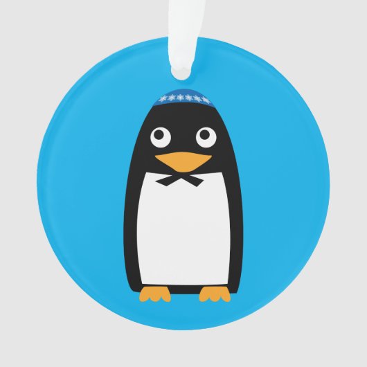 Happy Hanukkah Jewish Penguin Yarmulke Ornament (voorkant)