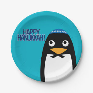 Happy Hanukkah Jewish Penguin Yarmulke Papieren Bordje