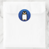 Happy Hanukkah Jewish Penguin Yarmulke Ronde Sticker (Tas)