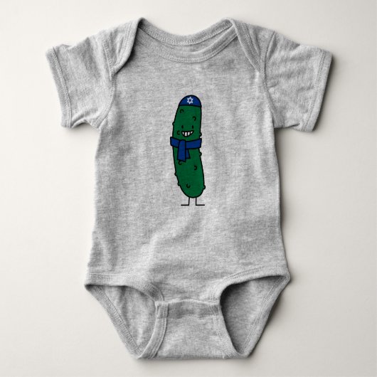 Happy Hanukkah Jewish Pickle Pickles Romper (Voorkant)