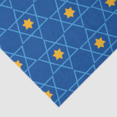 Happy Hanukkah Jewish Star van David Pattern Blue Tissuepapier (Detail)