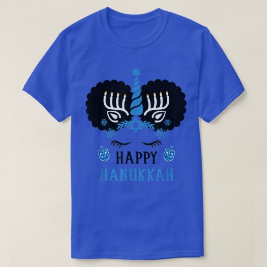 Happy Hanukkah Jewnicorn Merry Kerstmis Chanukah T-shirt (Design voorkant)