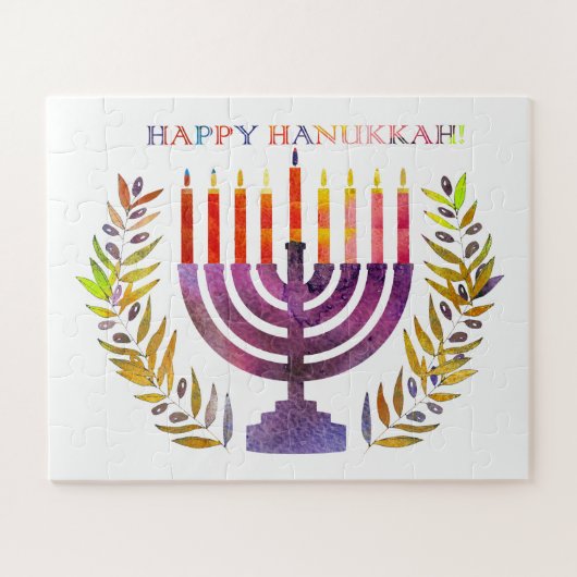 Happy Hanukkah Jigzaag Puzzle Legpuzzel (Horizontaal)