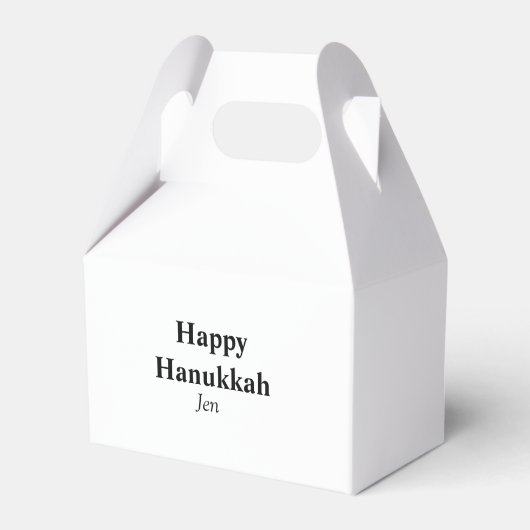 Happy Hanukkah jouw naam tekst afbeelding bewerkba Bedankdoosjes (Voorkant Zijde)