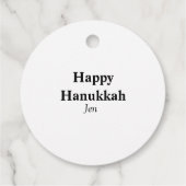 Happy Hanukkah jouw naam tekst afbeelding bewerkba Bedankjes Labels (Achterkant)